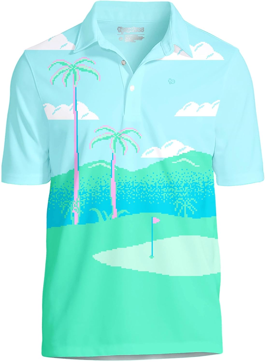 Tipsy Elves Men’s Golf Polo Shirt - Moisture-Wicking Stretch Fabric for Athletic Fit - Performance Apparel