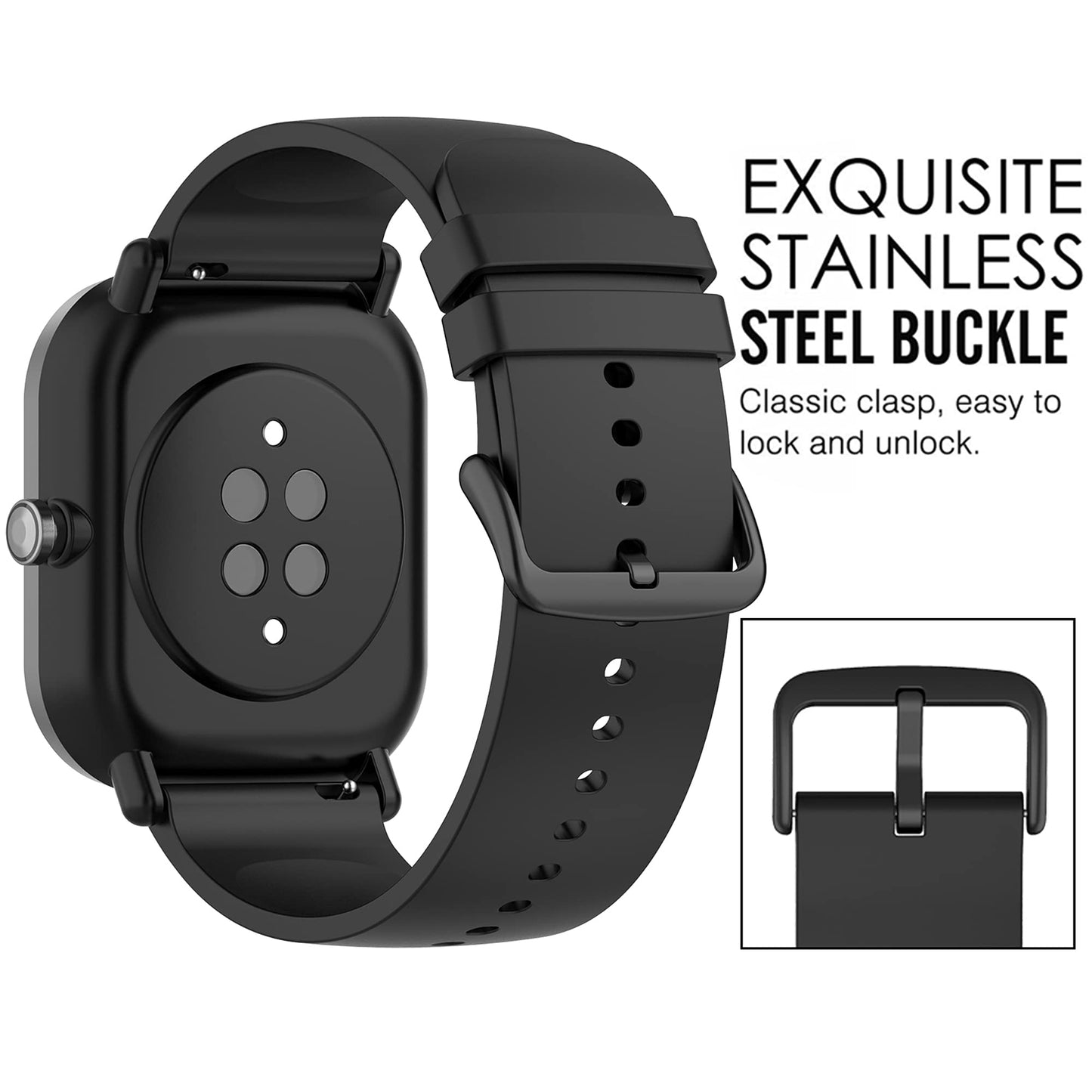 QGHXO Band for Amazfit Bip 3/3 Pro/U Pro/S lite/Lite/S/U, Soft Silicone Band Replacement for Amazfit GTS 4/4 Mini/2/2e/2 Mini