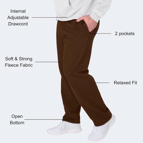 Hanes Men's EcoSmart Sweatpants - Comfortable Athletic Lounge Pants with Pockets | Fleece, Open Hem