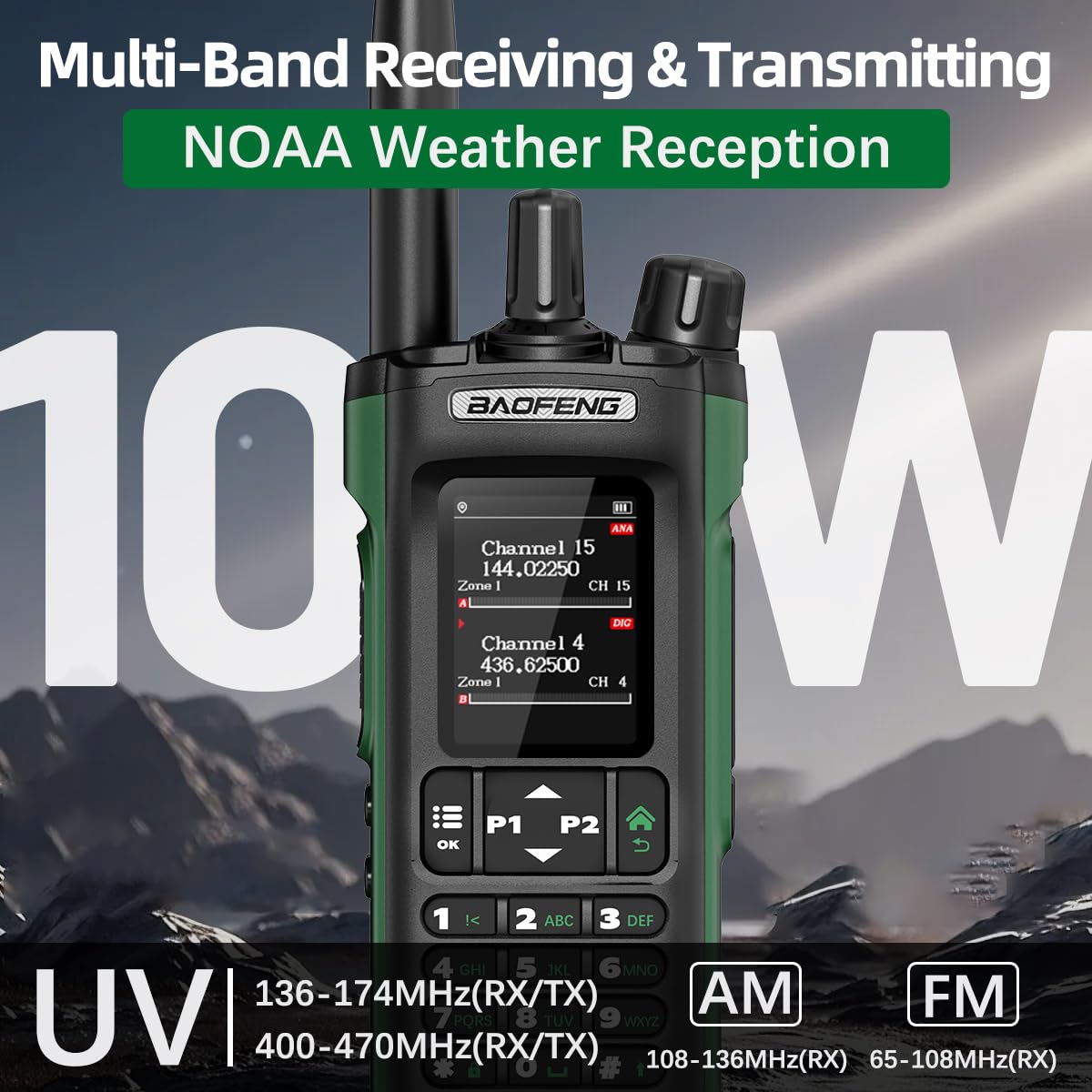 BAOFENG Radio DM32 DMR Radio Ham Radio Handheld Long Range Walkie Talkies Rechargeable 2500/3800mAh Battery GPS DM-32UV Digital Emergency NOAA Weather 5RM Tactical Radio for Survival Gear Hunting