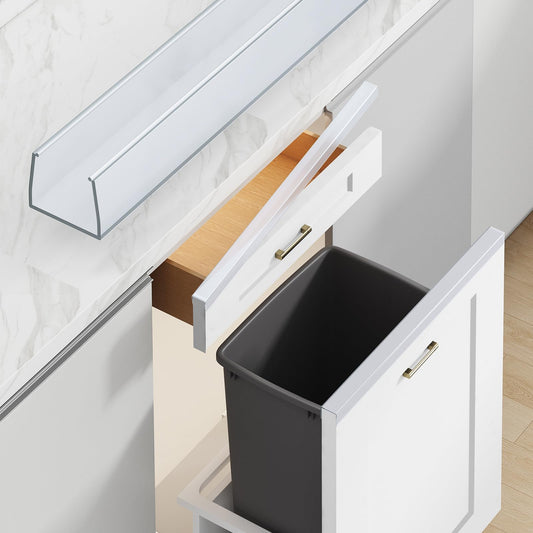 Snugly Fit 18" Length Cabinet Door Protector, Flexible Slip-On Plastic Edge Guard, Thin Transparent Edge Protectors to Prevent Wear, Chipping, Discoloration, Cabinet Bumpers, 3/4" Thick,6 PCS