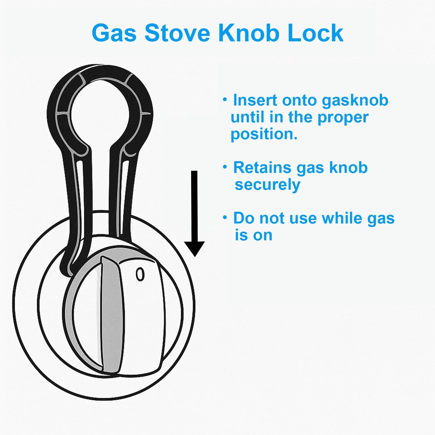 Gas Stove Knob Lock for Kids & Pets Safety,Gas Knob Lock to Effectively Prevent Accidental Touch,Easy to Install,Reusable PP Material,Fits Most Kitchen Sizes（BLACK,6PACK）