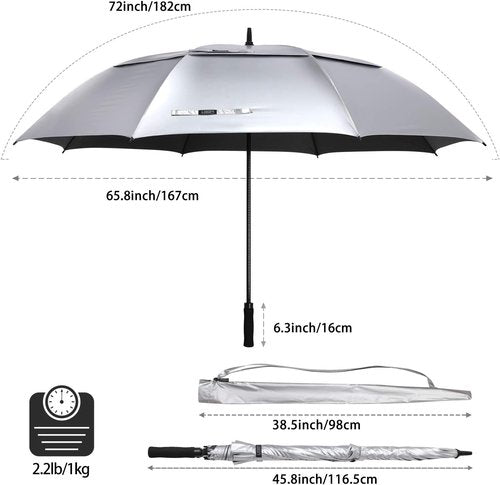 G4Free 72-Inch Golf Umbrella - UV Protection, Auto Open, Windproof Design | Oversized Double Canopy