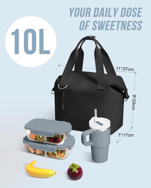 GLORIEROO Insulated Pastel Lunch Box - Waterproof, Leakproof Cooler Bag | Adjustable Strap, BPA-Free