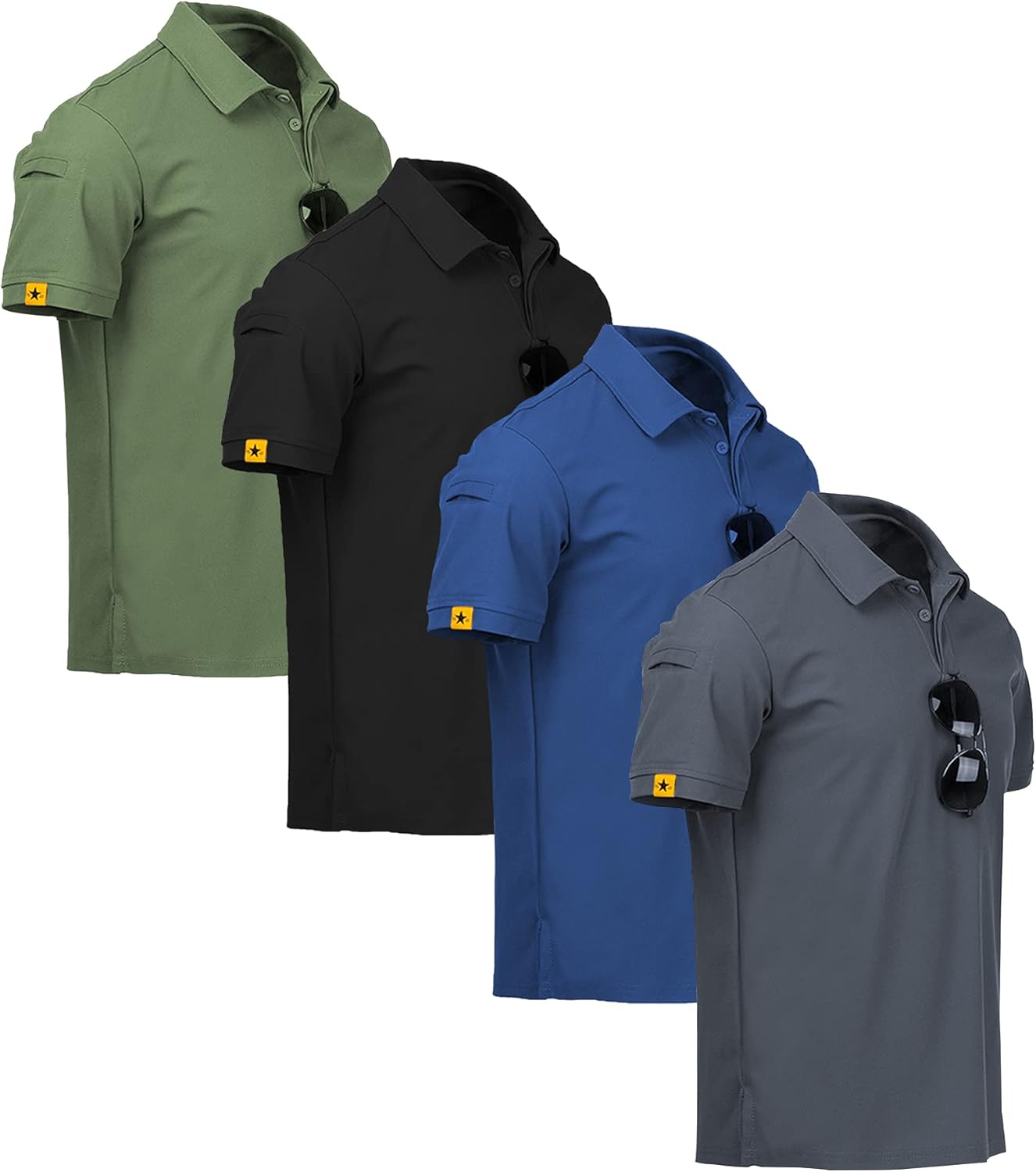 ZITY Men's Polo Shirts - 4 Pack Short Sleeve Athletic Golf & Tennis T-Shirts | Stylish Collared Design