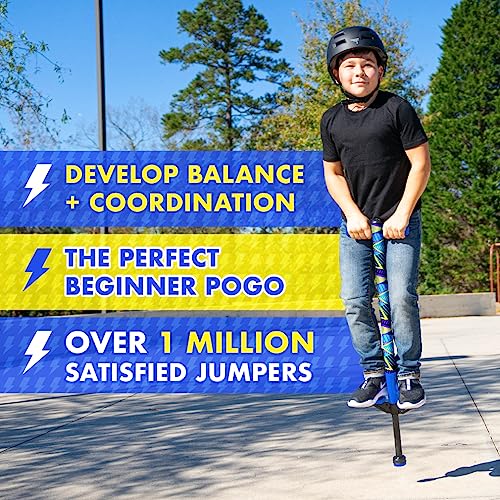 Flybar Geo Jolt Pogo Stick for Kids Ages 6+ - Beginner Outdoor Toy with Foam Frame