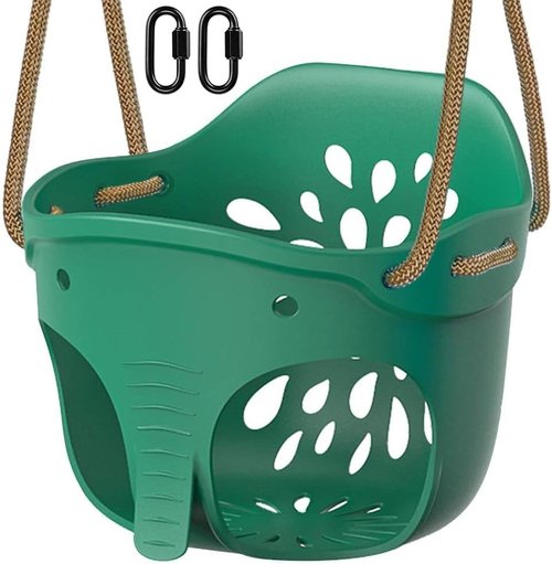 Dolibest Heavy Duty Toddler Swing Seat - Cute Elephant Design, 600LB Weight Limit, Adjustable Rope