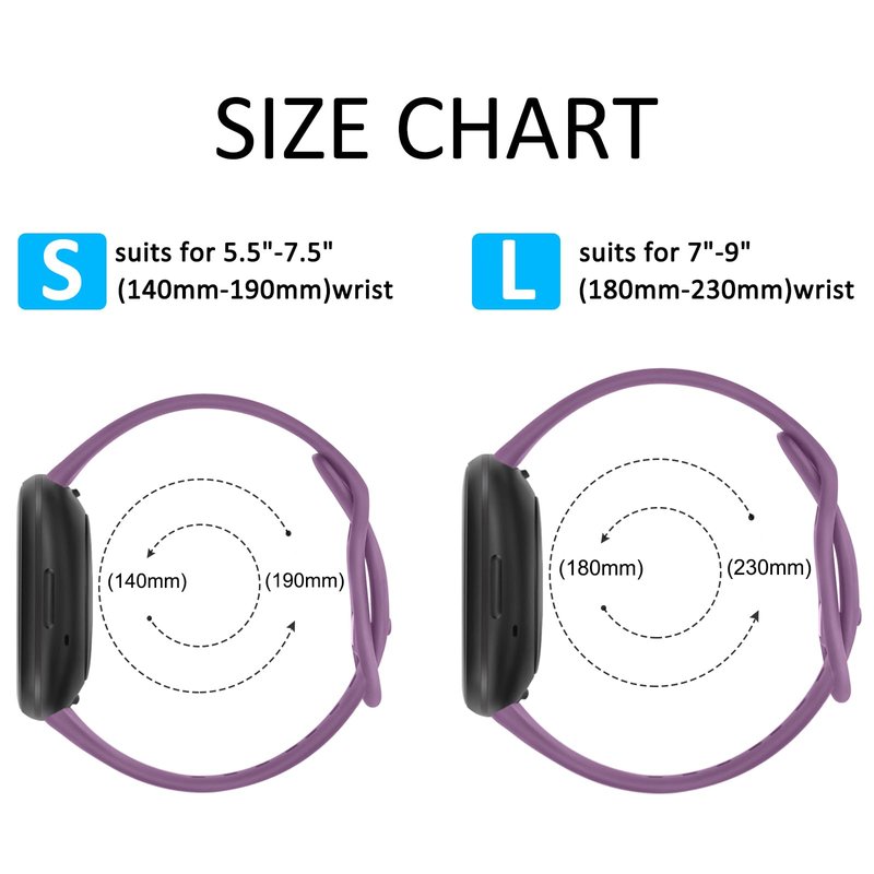 6 PACK Bands Compatible with Fitbit Versa 4 / Versa 3 / Fitbit Sense 2 / Sense Bands for Women Men, Soft Sport Wristbands Replacement Smart Watch Straps (6PACK A,Small)
