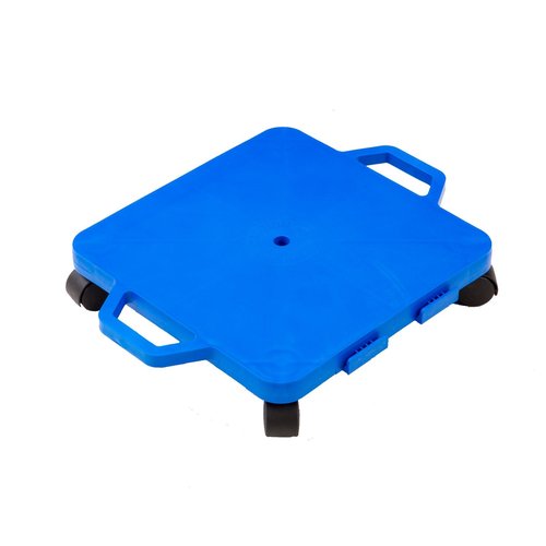Cosom Scooter Board, 16 Inch Children's Sit & Scoot Board with 2 Inch Non-Marring Nylon Casters & Safety Guards for Physical Education Class, Sliding Boards with Safety Handles, Blue
