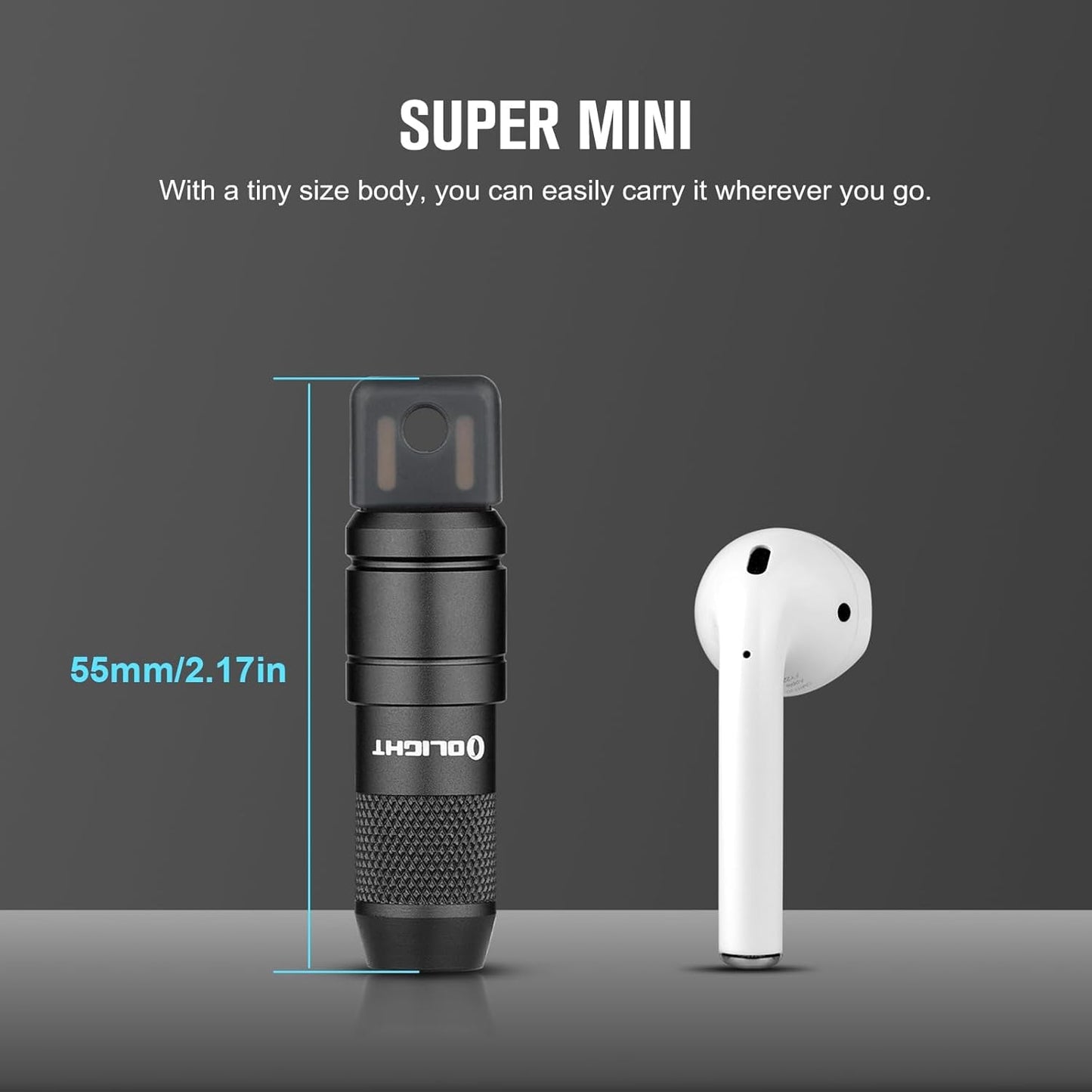 OLIGHT IMINI 2 EDC Keychain Flashlight - 50 Lumens Compact Mini LED Lights for Everyday Carry | Rechargeable & Portable
