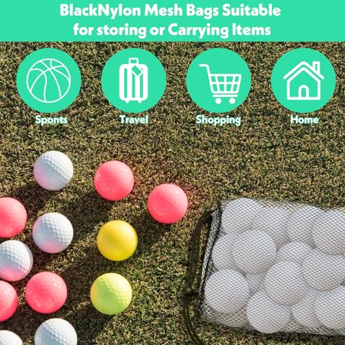 Golf Ball Storage Bags - 4 Pcs Mesh Drawstring Organizers