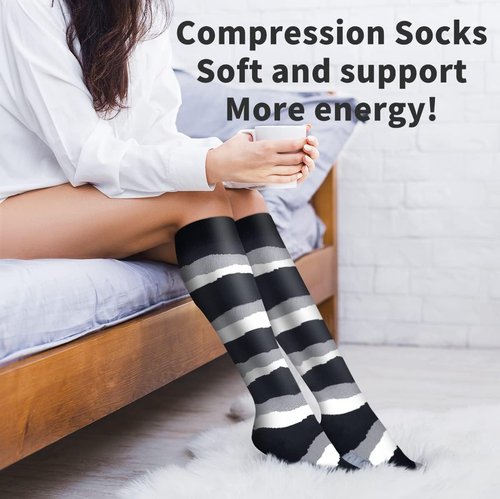 COOLOVER Copper Compression Socks - Enhanced Support for Running & Travel | 6 Pairs for Men & Women