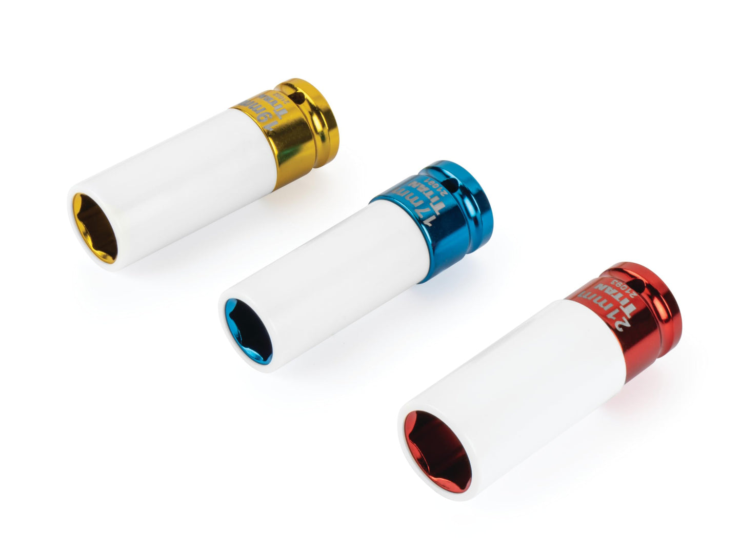 Titan 21183 3-Piece 1/2-Inch Drive Non-marring Impact Deep Lug Nut Socket Set, Includes 17mm, 19mm, and 21mm