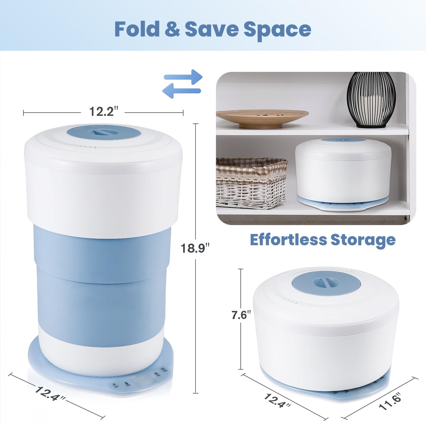 Holiwei 24L Foldable Towel Warmer for Bathroom - Portable Hot Towel Heater Bucket with Remote Control & Auto Shut-Off - Fits 2 Large 40"x70" Towels, Bathrobes & Blankets, Best Ideal for Spa Gifts