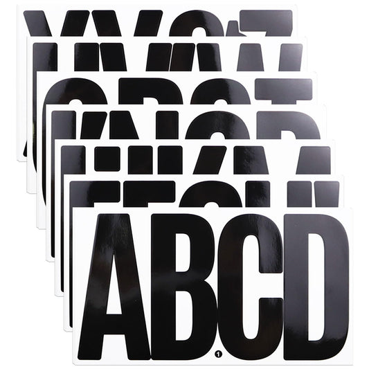 21 Sheets 6 Inch Letter Stickers, Self Adhesive Vinyl Capital Alphabet Punctuation Stickers for Mailbox, Crafts, Notice Boards - Black
