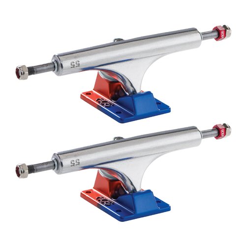 ACE AF1 Skateboard Trucks - Skateboarders Favorite Skate Trucks | Pro and Beginner Trucks for Street, Park, and Bowl Skateboarding (Blue/Orange Polished, 55 AF1 (8.5"))