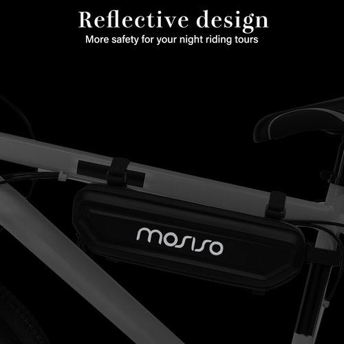 MOSISO Bike Frame Bag, Waterproof Hard Shell EVA Bike Triangle Frame Case, 6L Bicycle Under Tube Storage Tool Bag Cycling Accessories Pouch for Women Men Road Mountain Cycling, Black