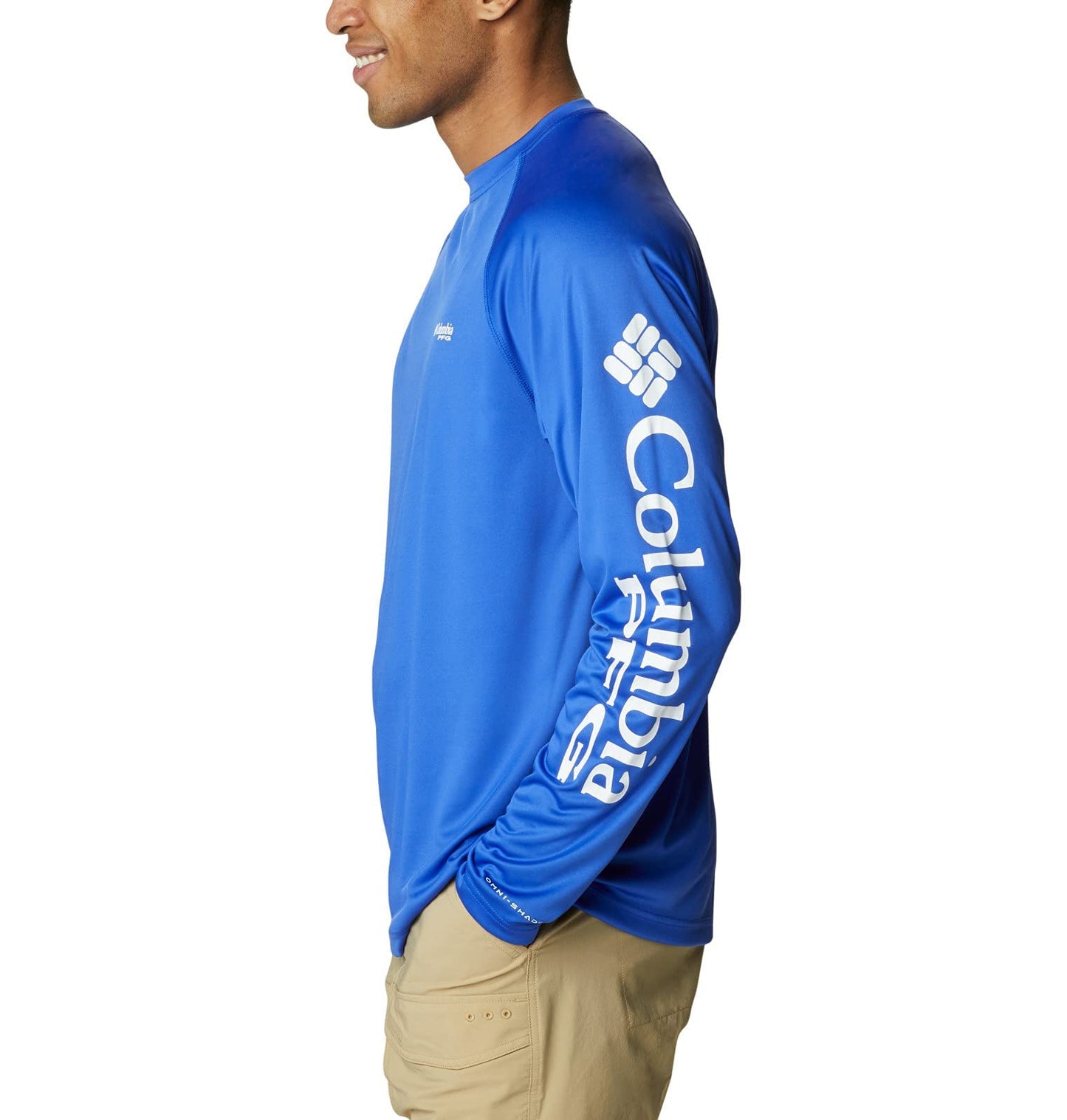 Columbia Men's Terminal Tackle Long Sleeve Shirt, Tanzanite/White Logo, 3X Big