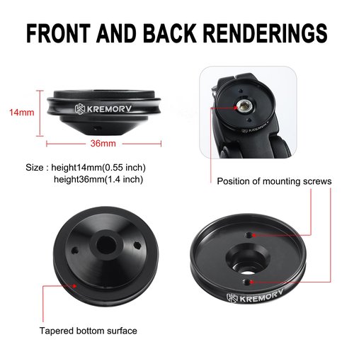 KREMORV Bike Stem Top Cap Computer Mount Bicycle Stem Headset Mount for Garmin Edge