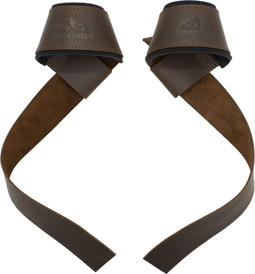 Andean Leather Weightlifting Straps - Padded Neoprene & Full Grain Leather for Strength Training
