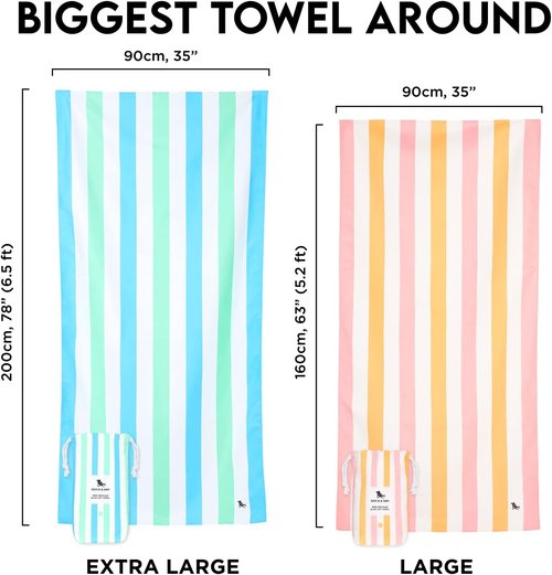 Dock & Bay Beach Towel - Quick Dry & Sand Free - Compact & Lightweight - 100% Recycled - Large Rainbow Skies (160x90cm)