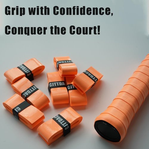 CJTTDACE Tennis Racket Grip Tape,8PCS Non-Slip Tennis Overgrip, Absorbs Sweat Tennis Grip, Racket Handle Wrap for Badminton,Fishing, Bicycle, Pickleball, Orange