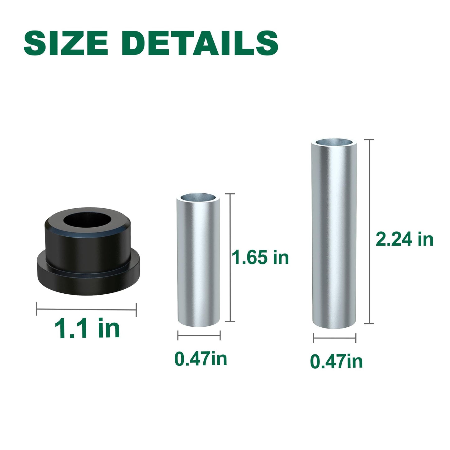 10L0L Complete Rear Leaf Springs & Shackles Bushing Sleeve kit for Club Car Precedent 2004-up Golf Cart, Replace OEM 102506601 102506301 102506401