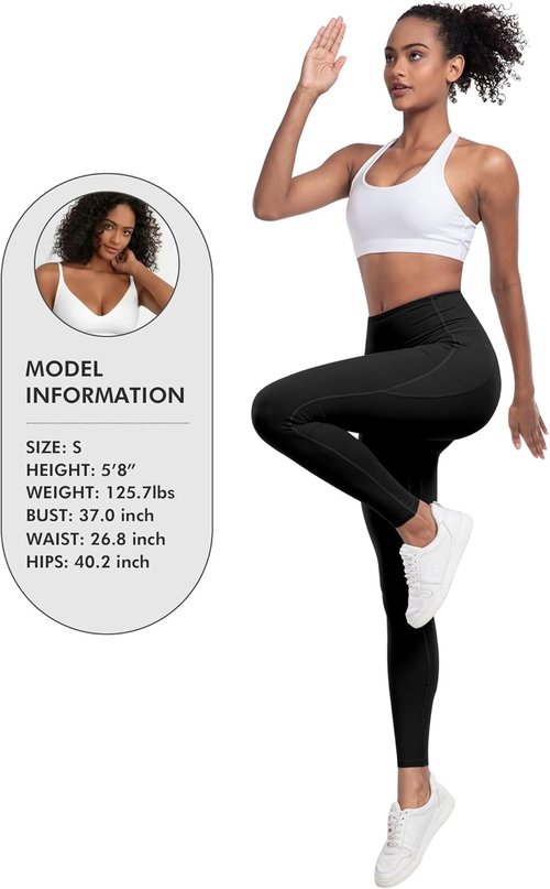 LZYVOO Leggings - High Waisted Tummy Control Yoga Pants with Pockets | 6-Pack Soft Comfort
