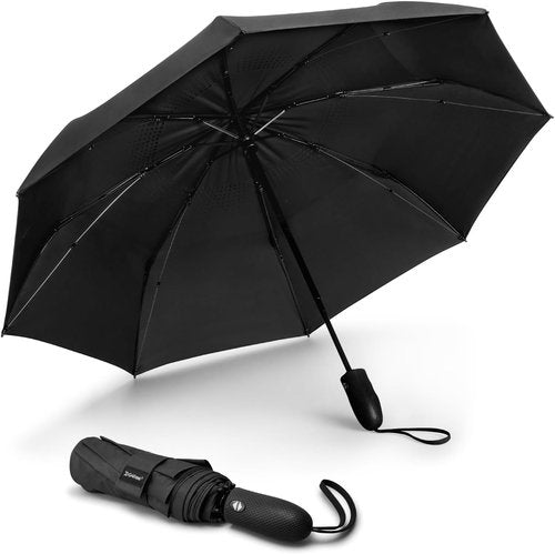 G4Free Windproof Travel Umbrella - 46-Inch Automatic Compact Design with Strong Fiberglass Frame