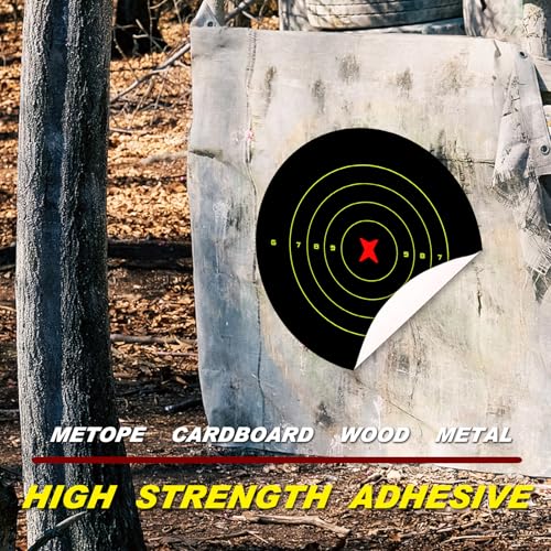 8 Inch Reactive Splatter Bullseye Shooting Target Stickers - 25 Pack
