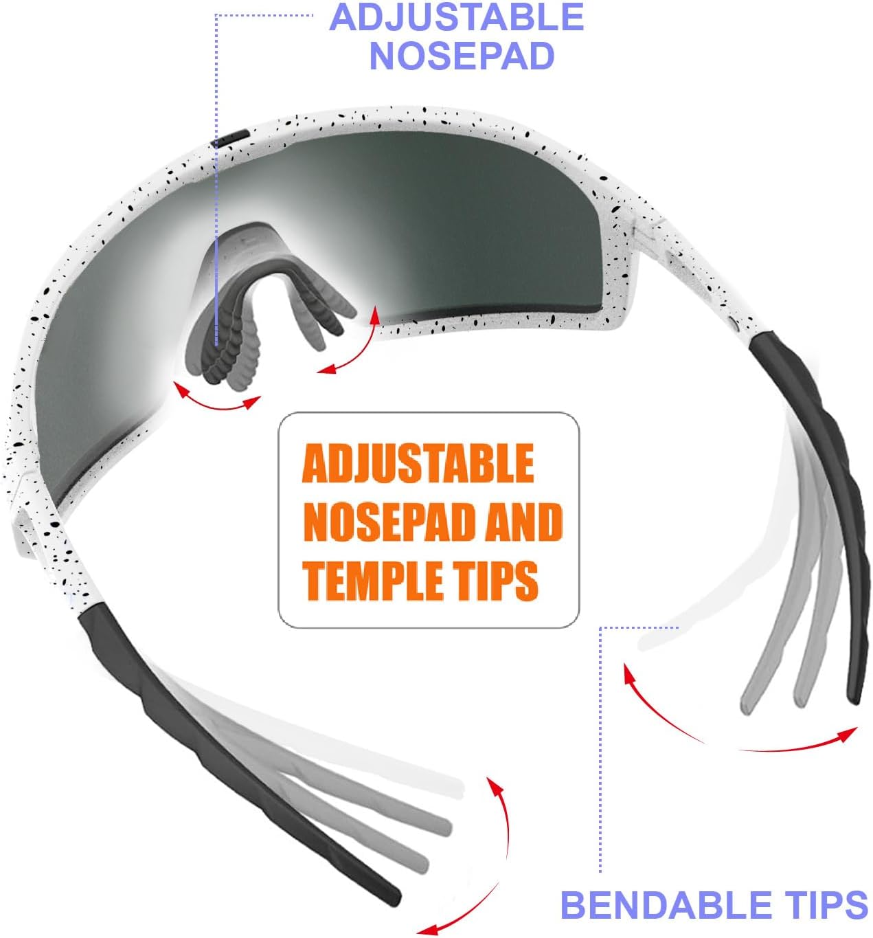 Qool Time Polarized Cycling Sunglasses - Unisex Sports Eyewear for Golf, Running, MTB & Outdoor Activities