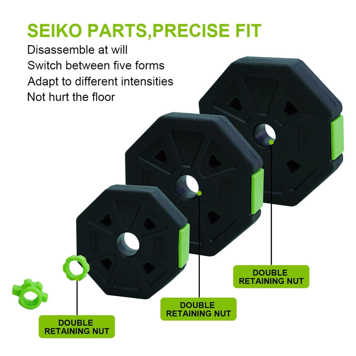 Adjustable Dumbbell Set, 4 in 1 Free Weights Dumbbells Set with Connector, Barbell Weight Set Used As Kettlebells, Barbell, Push Up Stand, Fitness Exercise for Home Gym Suitable Men/Women