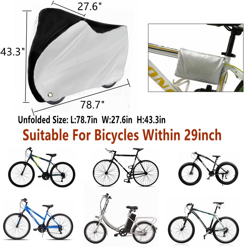 Skiennix Outdoor Waterproof Bike Covers - Secure Lock Hole for Mountain & Electric Bikes