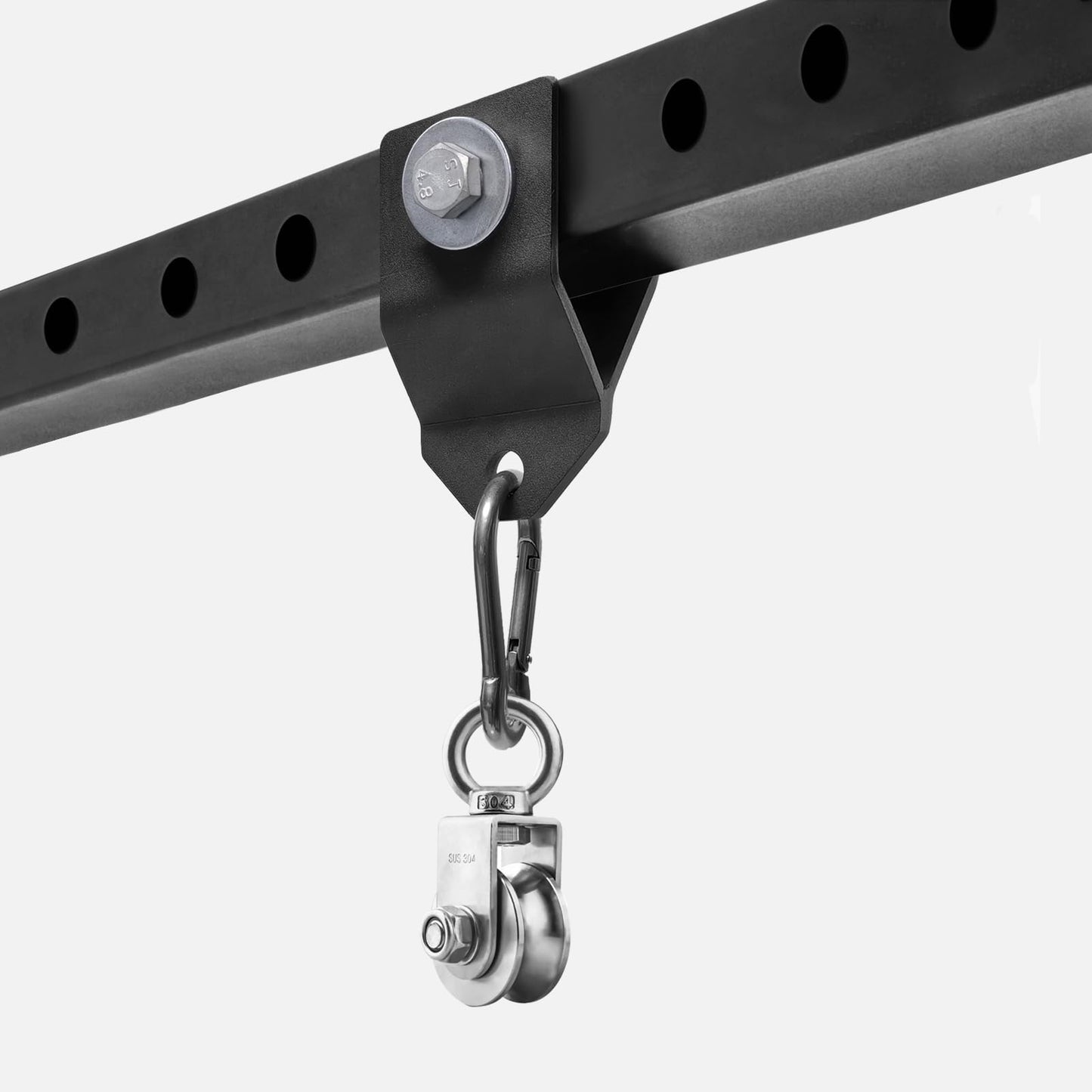 RIMLUFE Power Rack Crossmember Shankle Bolts Bands and DIY Pulley Systems Cage Add on Attachment,Cable System Gear Spotter Arms Accessories, LAT Pull Down Up Rig Bar Holder Tool (0.625" Holes)