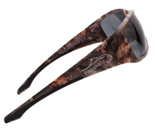 Fishoholic Polarized Bi-Focal Fishing Sunglasses with Reader Magnification (1.5x, 2.0x, or 2.5x) and UV400 Protection