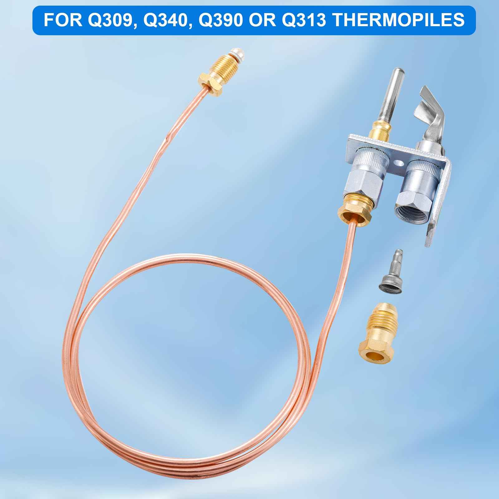 Tigbear Q314A4586 Pilot Burner Flame Head, Natural Gas and Propane Pilot Burner Assembly, Standing Pilot Burner with Orifice Compatible with Honeywell TRC Q314A-CSC