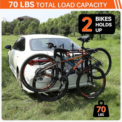 2-Bike Trunk Mount Rack - Black & Orange, Model SY-Trunk-BR