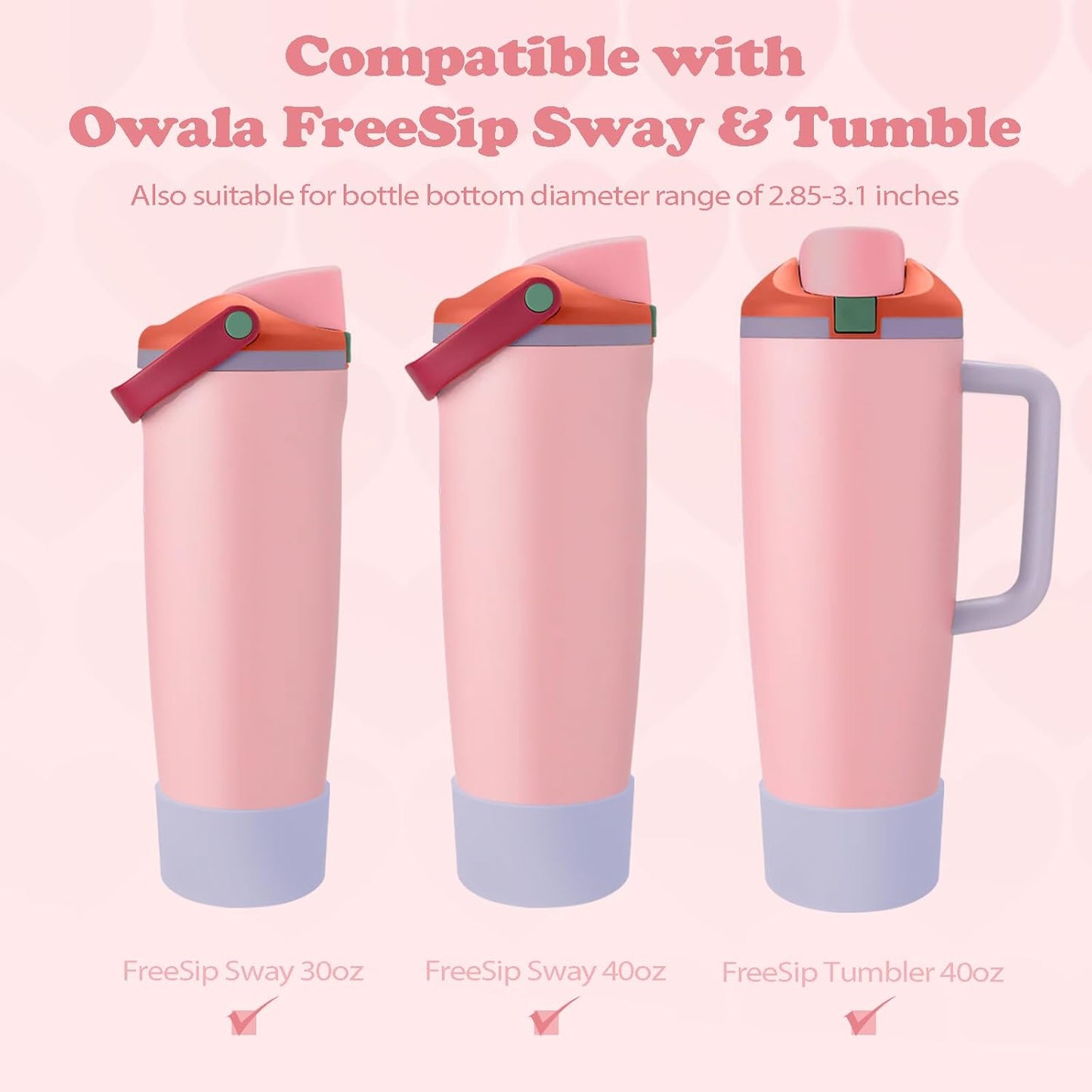 Owala Silicone Boot Set - Non-Slip, Scratch-Resistant Stability Enhancer for 30oz & 40oz Bottles | Taro Purple