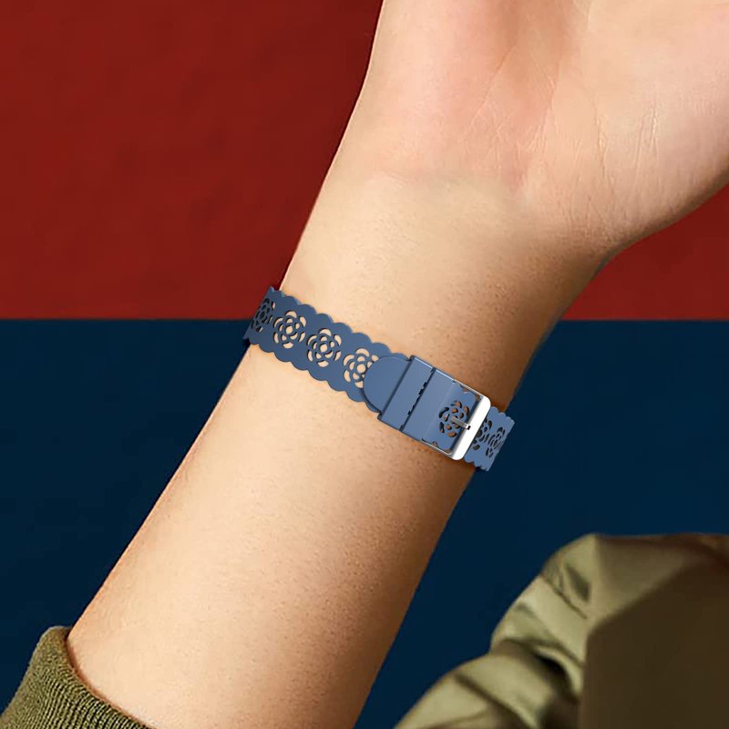 Silicone Bands Compatible with Fitbit Versa 4/Versa 3/Sense 2/Sense, Soft Breathable Replacement Adjustable silicone Wristband Sport Strap for Woman Man 401