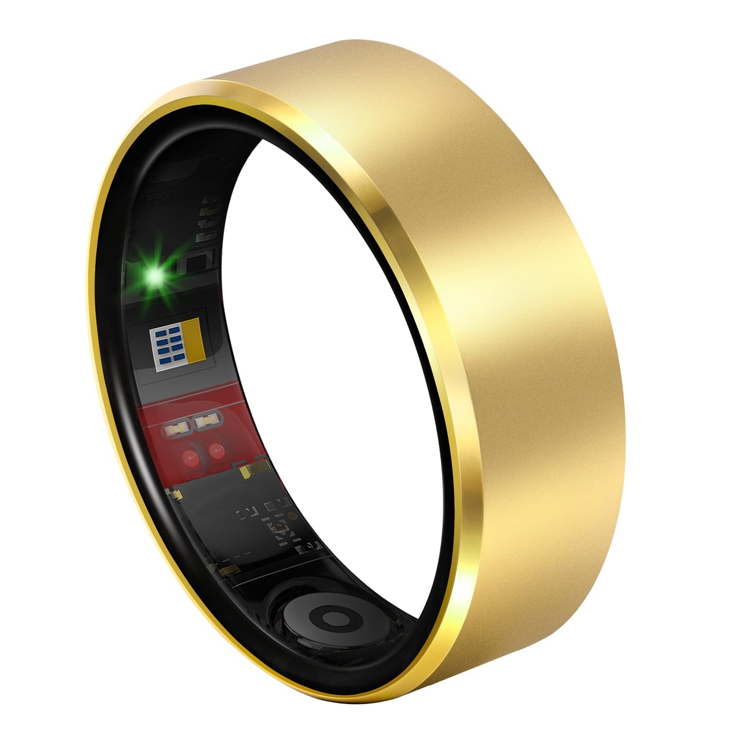 Milavan Smart Health Ring 2.0 for Women Men, Slim Scratch & Fingerprint Resistant Design,Efficient Chip Fitness Tracker, Monitors Heart, Blood Oxygen & Pressure, Yellow 8