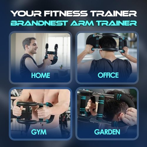 Twister Arm Trainer 60-110 lbs for Men & Women, Alloy Steel Power Twister Bar, Chest & Arm Workout Equipment, Portable Upper Body Strength Training Tool with Anti-Slip Handles & Storage Bag