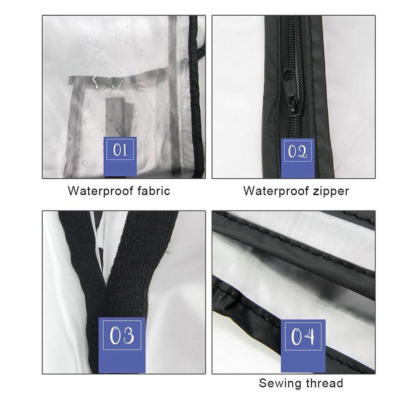 Zhongdawei Golf Bag Rain Cover, Transparent Waterproof Rain Cover Water Windproof Translucent PVC Golf Cart Travel Bag Rain Cover Portable Golf Rain Cover for Golf Bags Push Carts