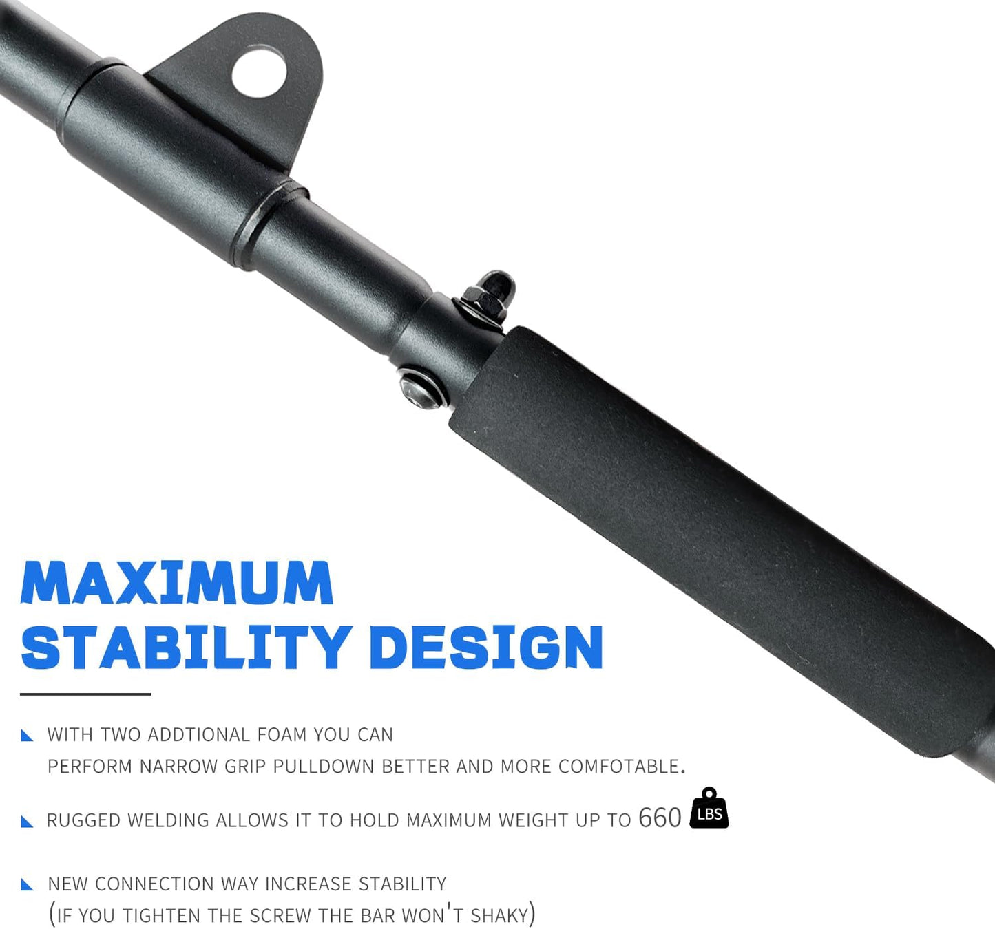 Rotating LAT Pull Down Bar by [Brand Name] - 39.4'' Pulley System Attachment for Cable Machines