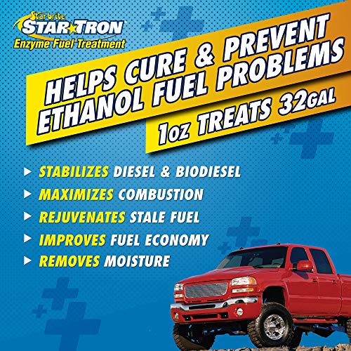 Star Tron Enzyme Diesel Fuel Treatment 8 Oz - Treats 252 Gallons, Water Disperser & Fuel Stabilizer