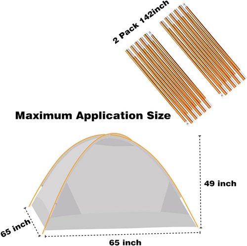 Aluminum Tent Poles Replacement - 2 Pack 11.8 ft 7001 Alloy Bars for Hiking & Camping