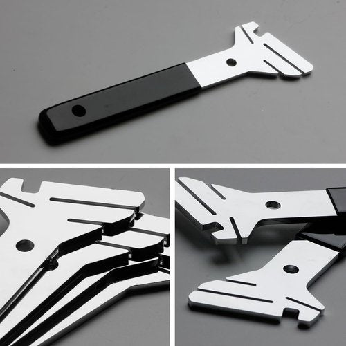 Vaasee Rotor Truing Fork, Cr-V Steel + Ni-Cr Plating Rotor Truing Wrench, 3 Size Adjustment Bicycle Rotor Truing Tool with Rubber Grip for Bike Disc Rotor Alignmen