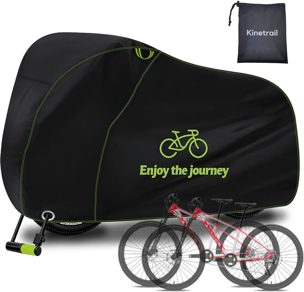Skiennix Bike Cover for 2 Bikes - Waterproof Outdoor Protection Against Rain, Sun & Dust | Fits Electric & Mountain Bikes
