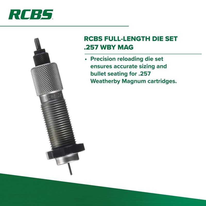 RCBS Full-Length Die Set .257 WBY Mag, Reloading Die Set for Accurate Sizing of .257 Weatherby Magnum.