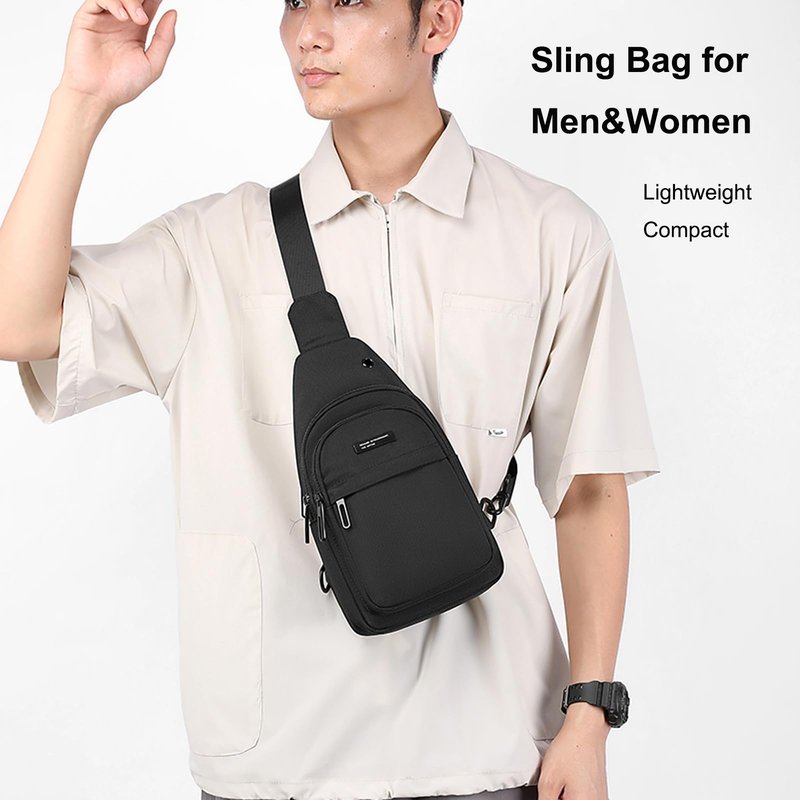 zhongningyifeng Mini Sling Chest Bag Nylon Waterproof, Lightweight Crossbody Shoulder Daypack for Men and Women, Outdoor Sports Hiking Camping