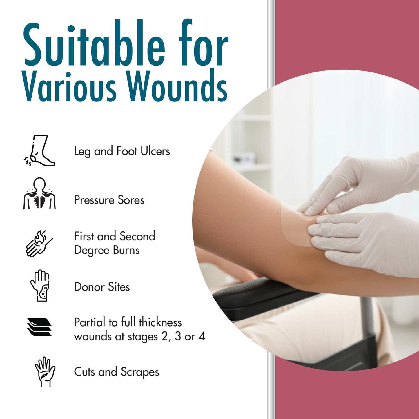 Dynarex Dürma+ DynaDerm™ Hydrocolloid Dressing - Sterile Non-Bordered Wound Patch - Water-Resistant - Flexible Protection - X-Thin - 4" x 4" - 10 per Box, 12 Boxes per Case